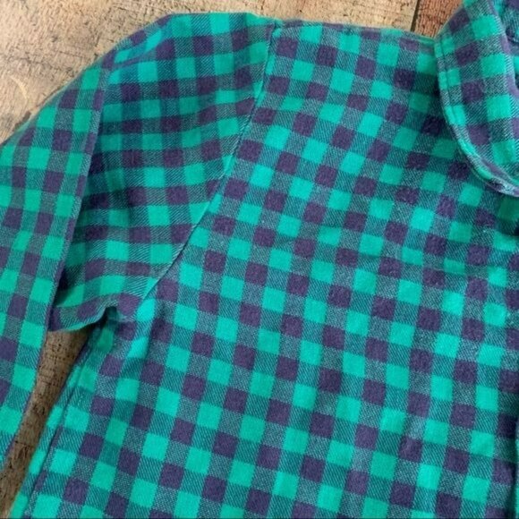 Buster brown vintage boys long sleeve collared button up in blue and green -4 - Picture 2 of 6